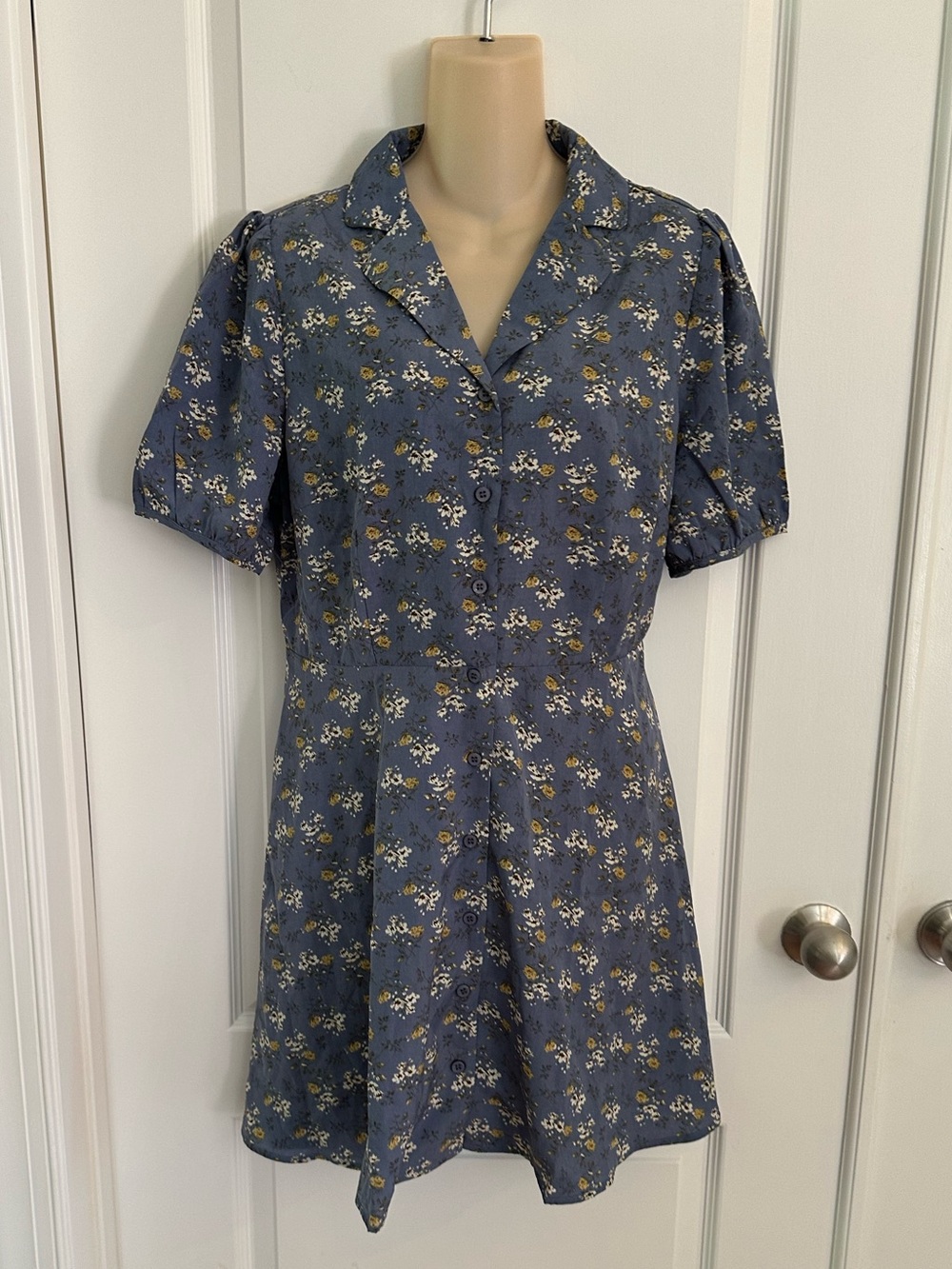Allegra K Women's Floral Shirt Dress Puff Sleeve Cottagecore NWT - Picture 13 of 13